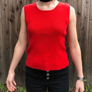 Vintage red ribbed tank top